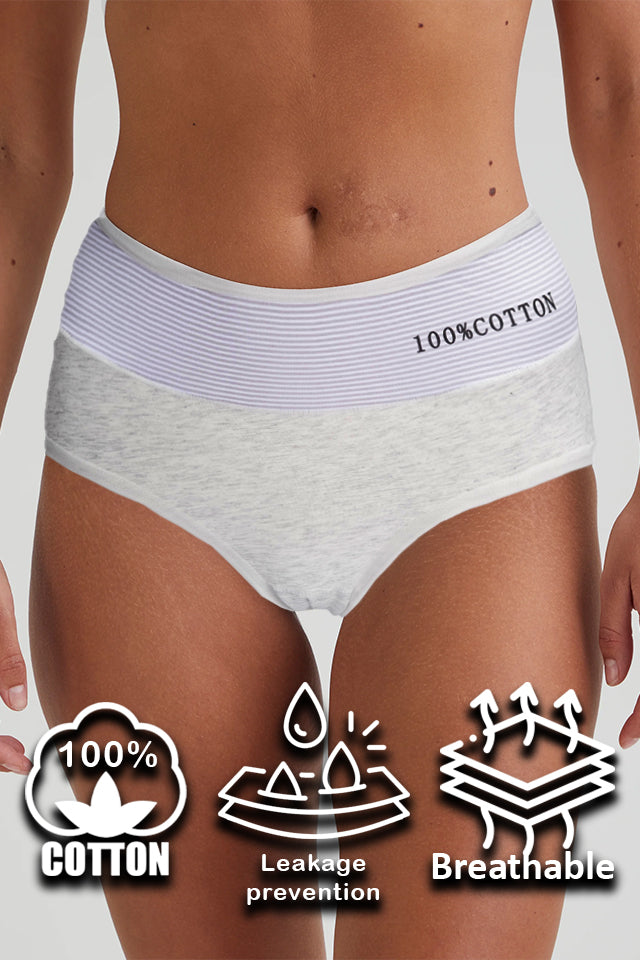 Dollcini Magas Derekú, Női Menstruációs Bugyi Szett - 95% Pamut, Szivárgásmentes, 3 db-os Csomag