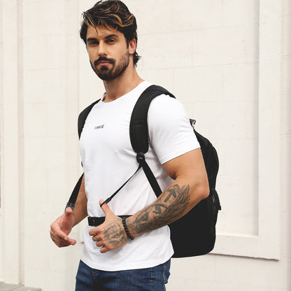 Dollcini Uniszex Laptop Hátizsák – Vízálló Utazóhátizsák, USB Töltőporttal, Fekete