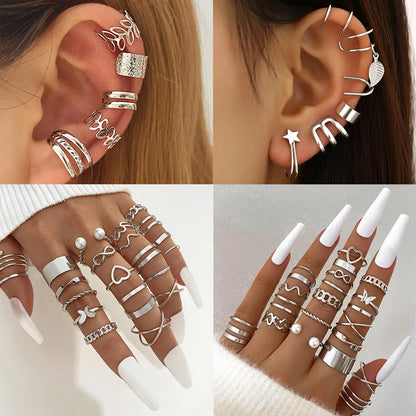 Dollcini 33 Részes Ékszerszett – Elegáns Fülbevalók és Gyűrűk