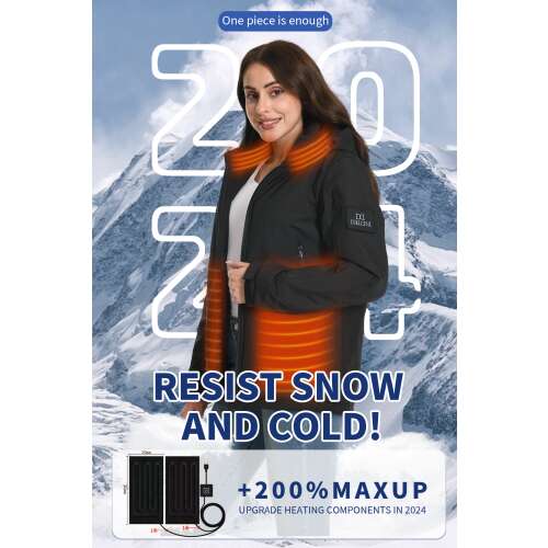 Dollcini Női Fűthető Dzseki – USB-s, Szélálló Téli Kabát [A powerbankot külön kell megvásárolni]