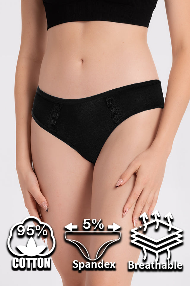 Dollcini,Tanga női bugyi,95% Pamut + Spandex-Többszínű, 6 db-os Csomag,34072