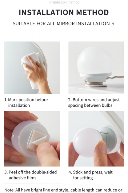 Dollcini Otthon Hollywoodi LED Sminklámpa – 10 Izzós, Tükörre