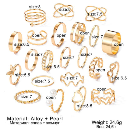 Dollcini 33 Részes Ékszerszett – Elegáns Fülbevalók és Gyűrűk