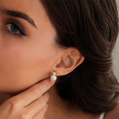 Dollcini Elegance Pearl Fülbevalók – Klasszikus és Gyémántos Gyöngy Fülbevaló