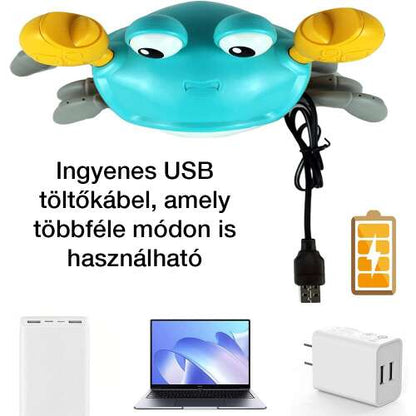 Dollcini Interaktív Rák Babajáték – Zenélő, LED-fényes Készségfejlesztő