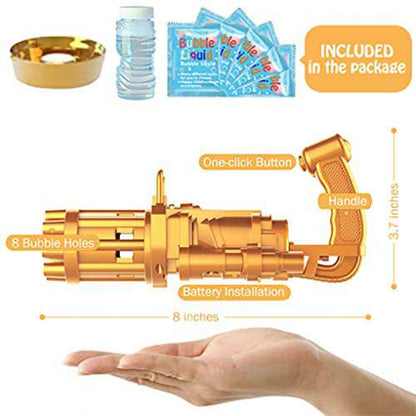 Dollcini Mini Gatling Buborékfújó – 8 Lyukú Játék Gyerekeknek