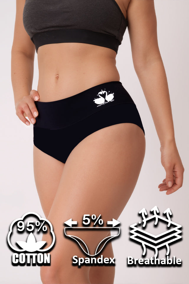 Dollcini ,Magas derekú női bugyi ,95% Pamut + Spandex-Többszínű, 6 db-os Csomag,62072