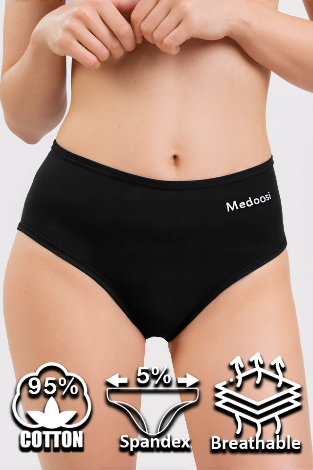 Dollcini ,Magas derekú női bugyi ,95% Pamut + Spandex-Többszínű, 6 db-os Csomag,68822