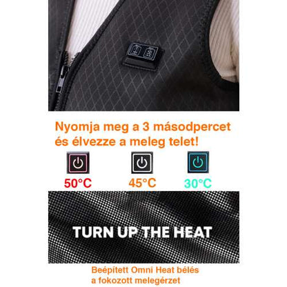 Dollcini Férfi Fűthető Mellény – V-nyakú, USB Fűtésű, Stílusos és Meleg [A powerbankot külön kell megvásárolni]