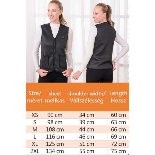 Dollcini Női Fűthető Mellény – V-nyakú, USB Fűtésű, Stílusos és Kényelmes [A powerbankot külön kell megvásárolni]