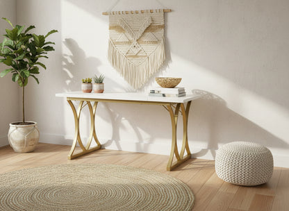 Dollcini Otthon Fehér Étkezőasztal Arany Lábakkal