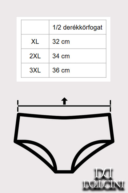 Dollcini ,Magas derekú női bugyi ,95% Pamut + Spandex-Többszínű, 6 db-os Csomag,62072