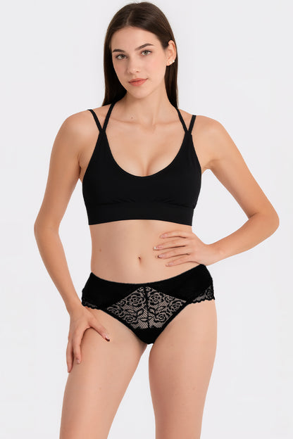 Dollcini,Klasszikus Női Bugyi ,Brazil Női Bugyi,Női Csipkés Bugyi – 95% Pamut+Spandex, Többszínű, 6 db-os Csomag