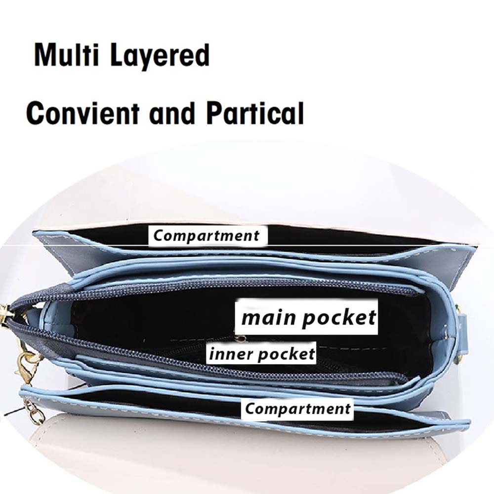 Dollcini Stílusos Női Műbőr Crossbody Táska – Kompakt, Kék
