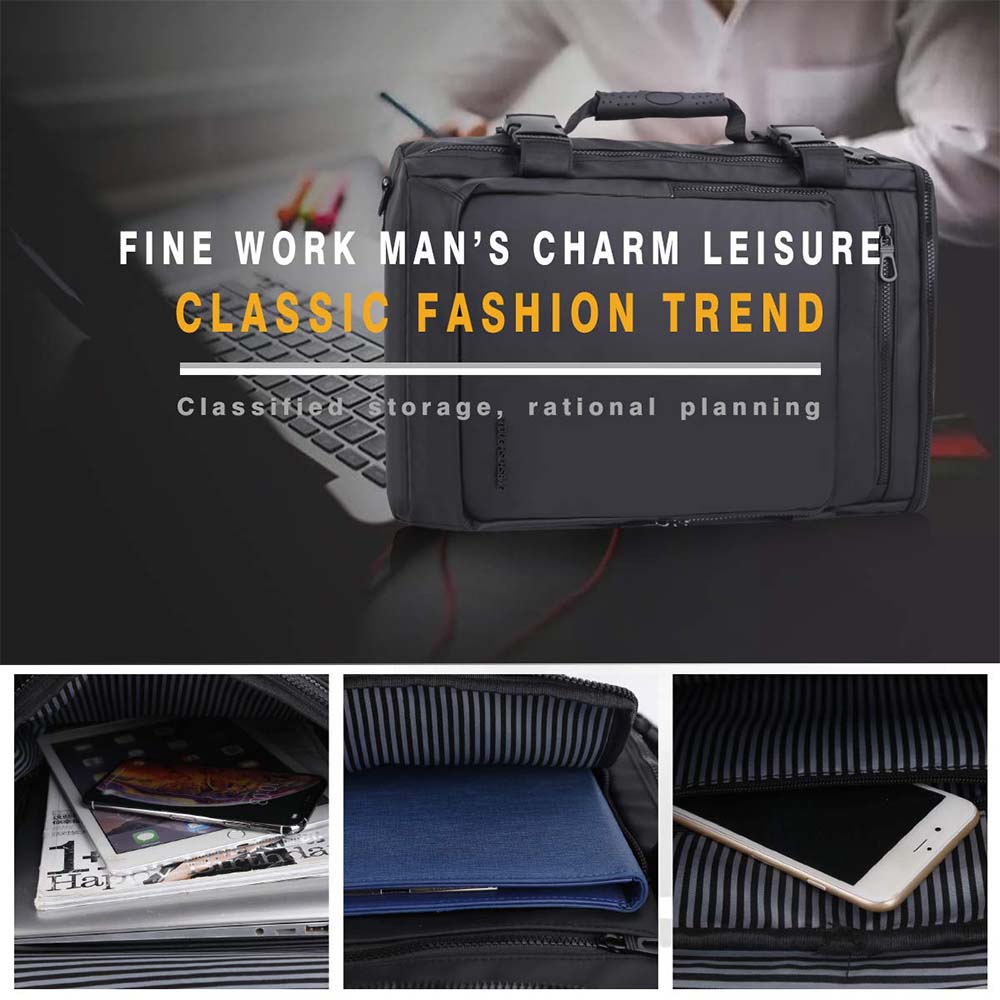 Dollcini Vízálló Férfi Utazóhátizsák – Nagy Kapacitású, Fekete