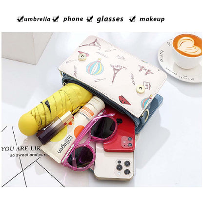 Dollcini Stílusos Női Műbőr Crossbody Táska – Kompakt, Kék