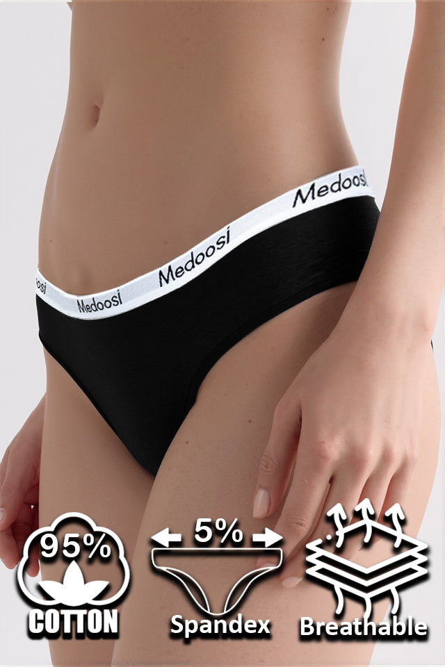 Dollcini, Klasszikus női bugyi,95% Pamut + Spandex-Többszínű, 6 db-os Csomag,82182