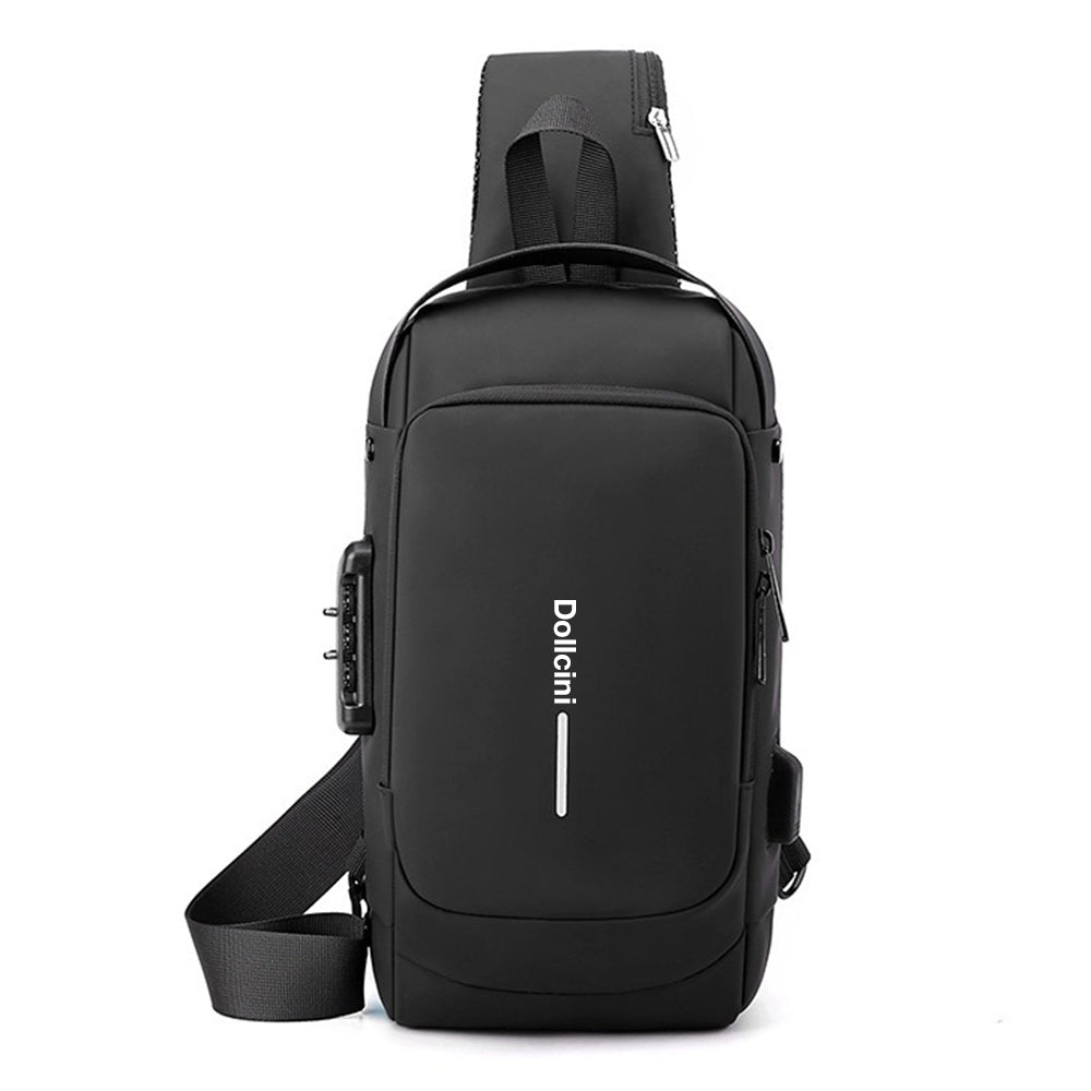 Dollcini Férfi Melltáska USB Porttal – Kombinált Záras Válltáska
